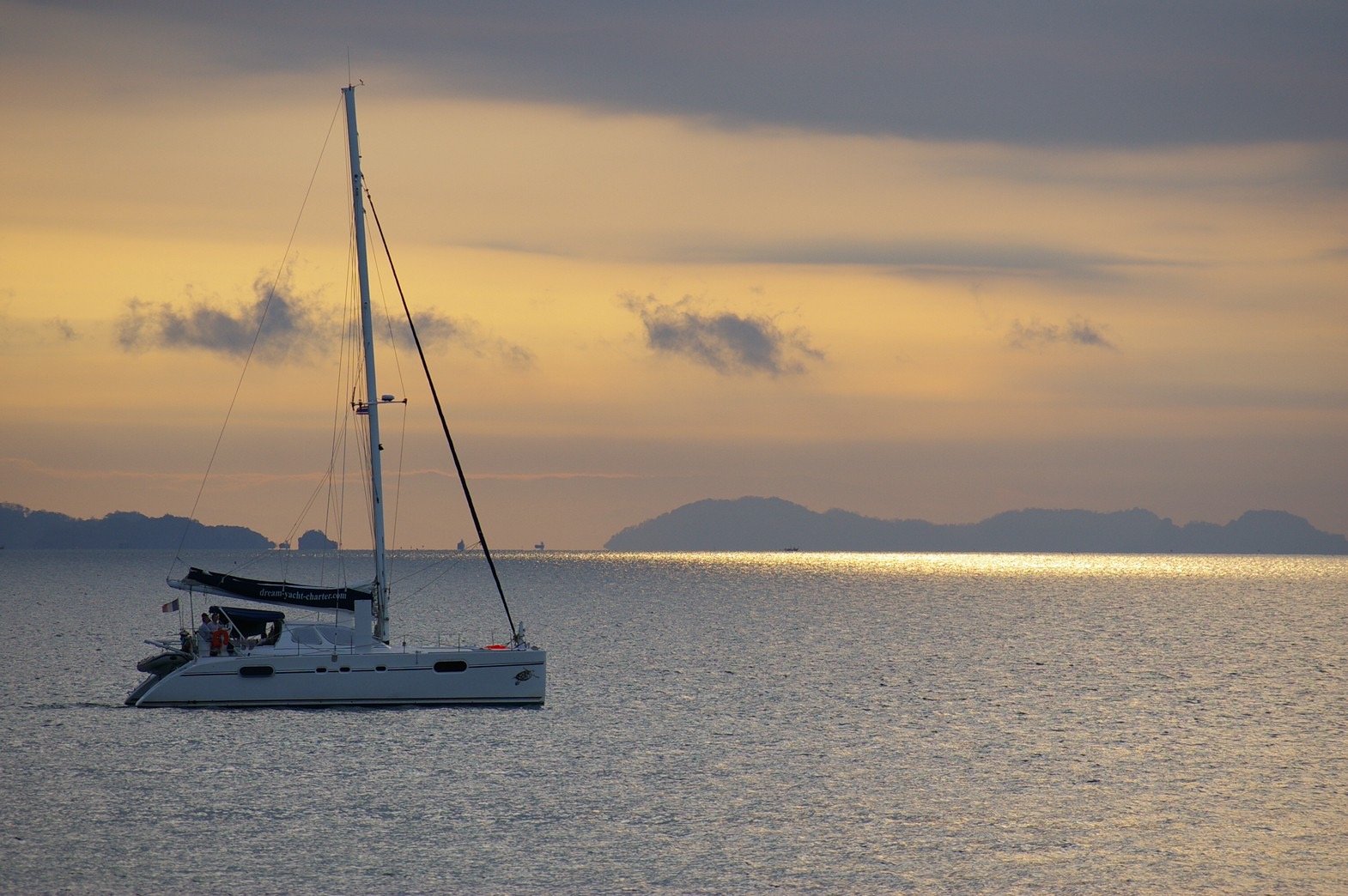 Sailing yacht on the Andaman Sea near Koh Bulon-Lae