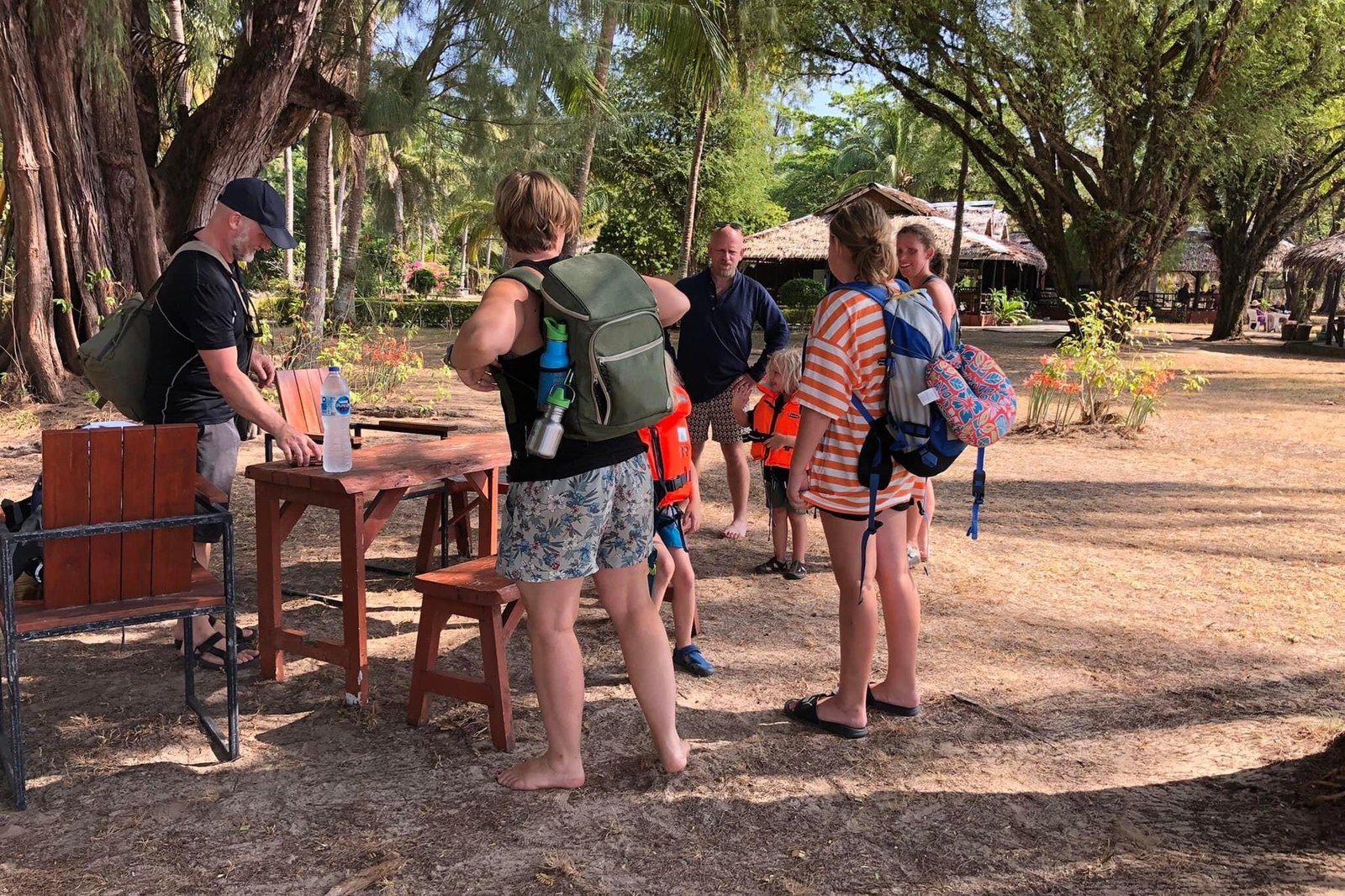 Guests preparing for their island stay at Pansand Resort